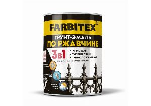 Грунт-эмаль по ржавчине 3 в 1 Черный (0,8кг) FARBITEX