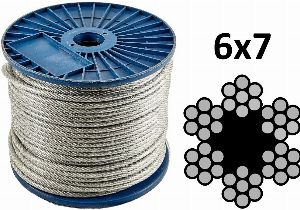 Трос для растяжки в оплетке ПВХ DIN3055 6х7 М8 (100м)