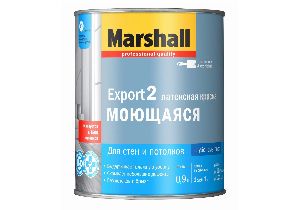 MARSHAL EXPORT 2 Моющаяся краска латексная,для стен и потолков,глубокоматовая,база BC(0.9л)