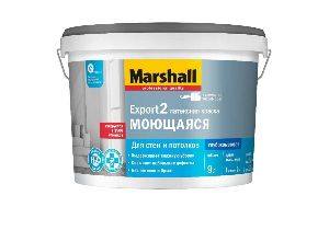 MARSHAL EXPORT 2 Моющаяся краска латексная,для стен и потолков,глубокоматовая,база BW(9 л)