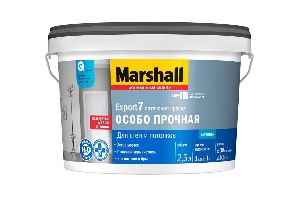 MARSHAL EXPORT 7 ОСОБОПРОЧНАЯ краска латексная для стен и потолков,матовая,база BC (2.5 л)