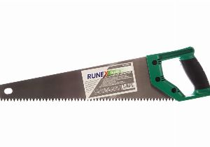 Ножовка по сырой древесине 400мм прямой крупный зуб, 3,5з/д. 2-ком.рук. Runex Green(577441)
