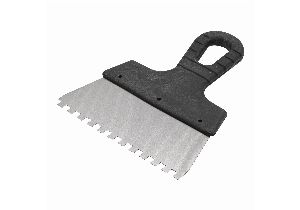 Шпатель из нерж стали 150 мм, зуб 6х6мм, пласт ручка/РОССИЯ (МИ 85115)