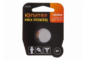 Батарейка CR2016 3V lithium 1шт. ЮПИТЕР MAX POWER