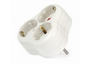 Тройник на 3 гнезда с заземлением 16А